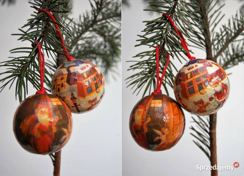 Bombka bombki decoupage vintage Mikołaj 4 lubelskie Lublin