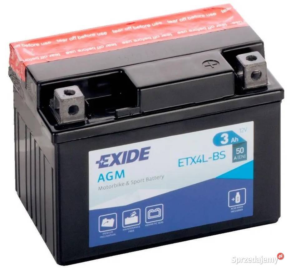 Akumulator motocyklowy EXIDE ETX4LBS YTX4LBS 12V Akumulatory motocyklowe lubelskie
