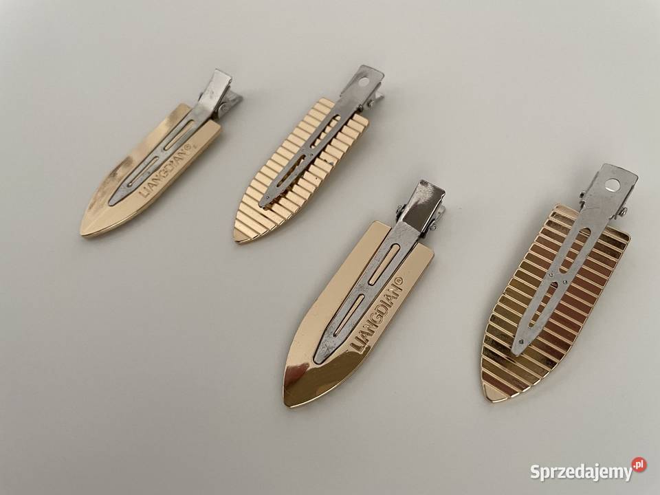 Spinki wsuwki karbowane metalowe złote srebrne