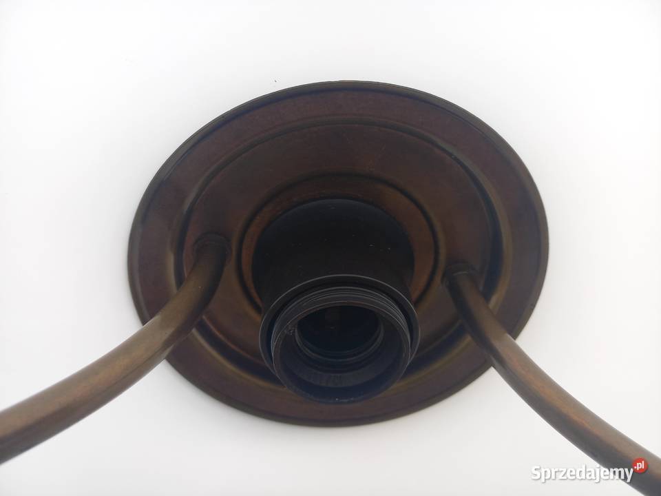 Żyrandol szklany metalowy holenderski z
