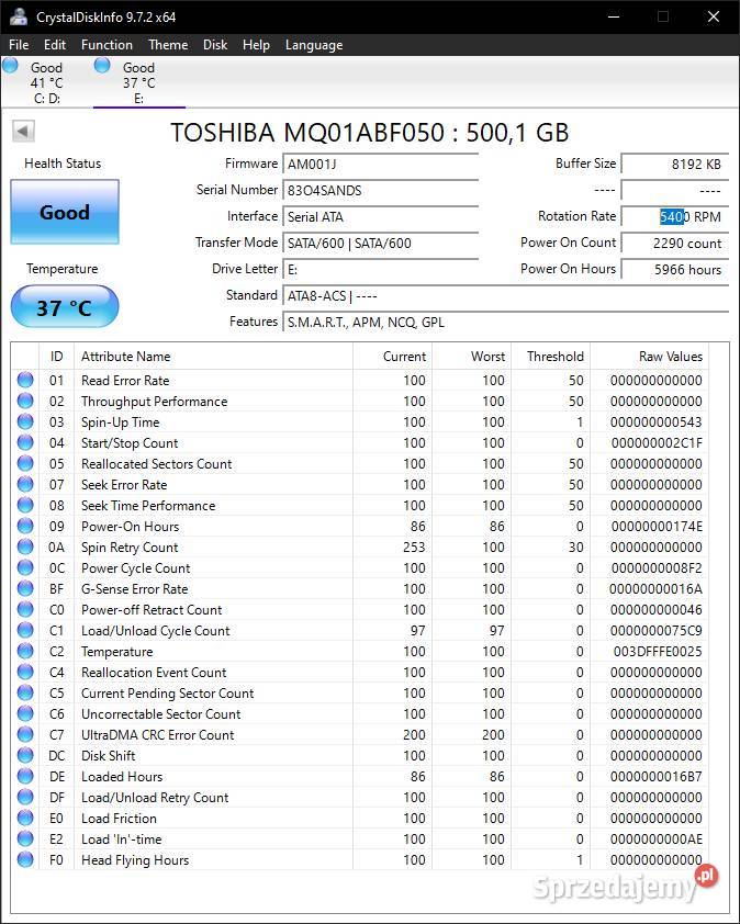 Dysk HDD Toshiba MQ01ABF050 25 500GB SATAIII Poznań