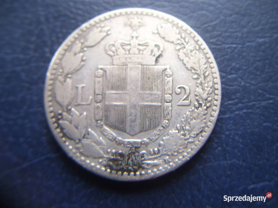 Stare monety 2 lir 1897 Włochy srebro