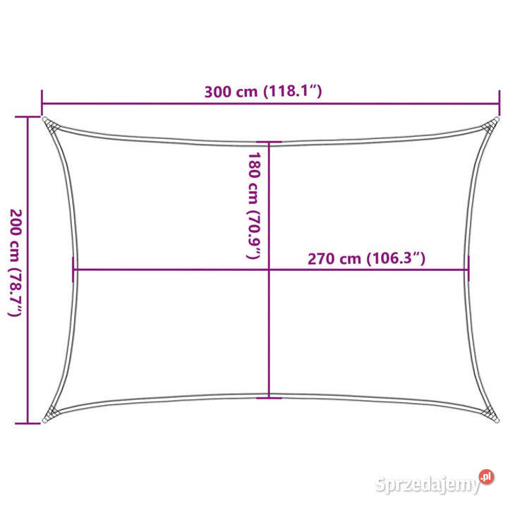 Żagiel przeciwsłoneczny 160 gm piaskowy 2x3 m Warszawa