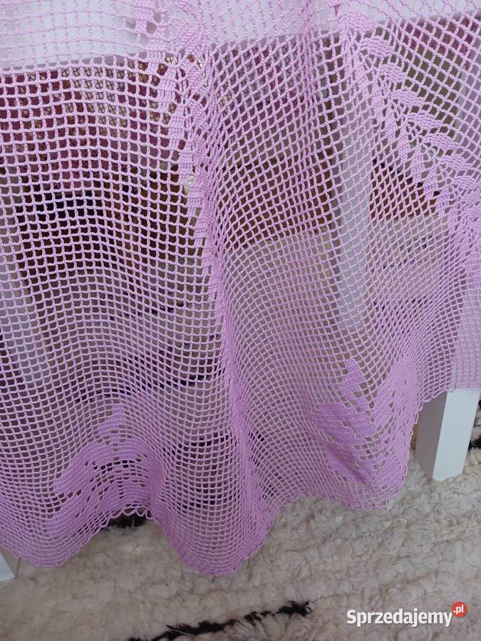 Obrus szydelkowy różowy Leźnica Wielka-Osiedle