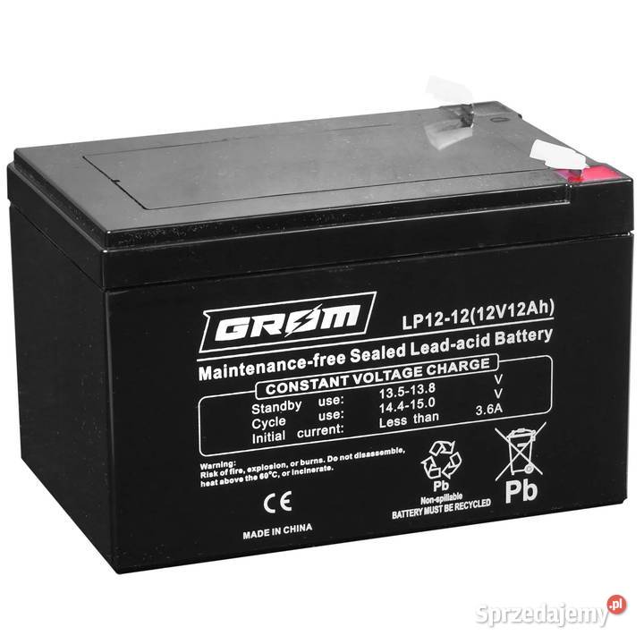 Akumulator żelowy GROM 12V 12Ah LP1212 śląskie Ruda Śląska