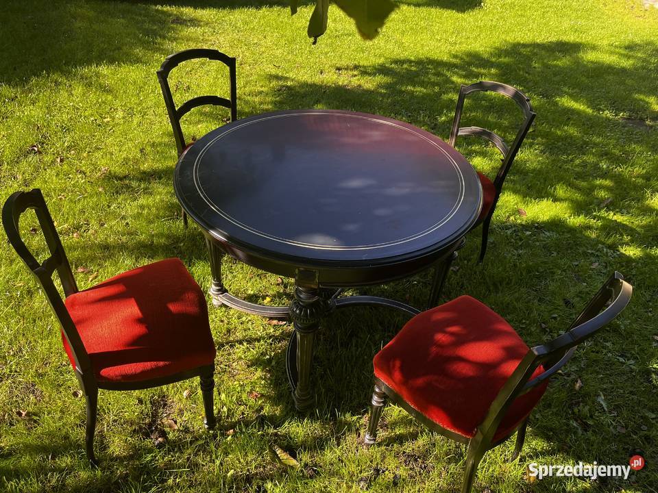 Stół okrągły z krzesłami Napoleoński kawowy dolnośląskie