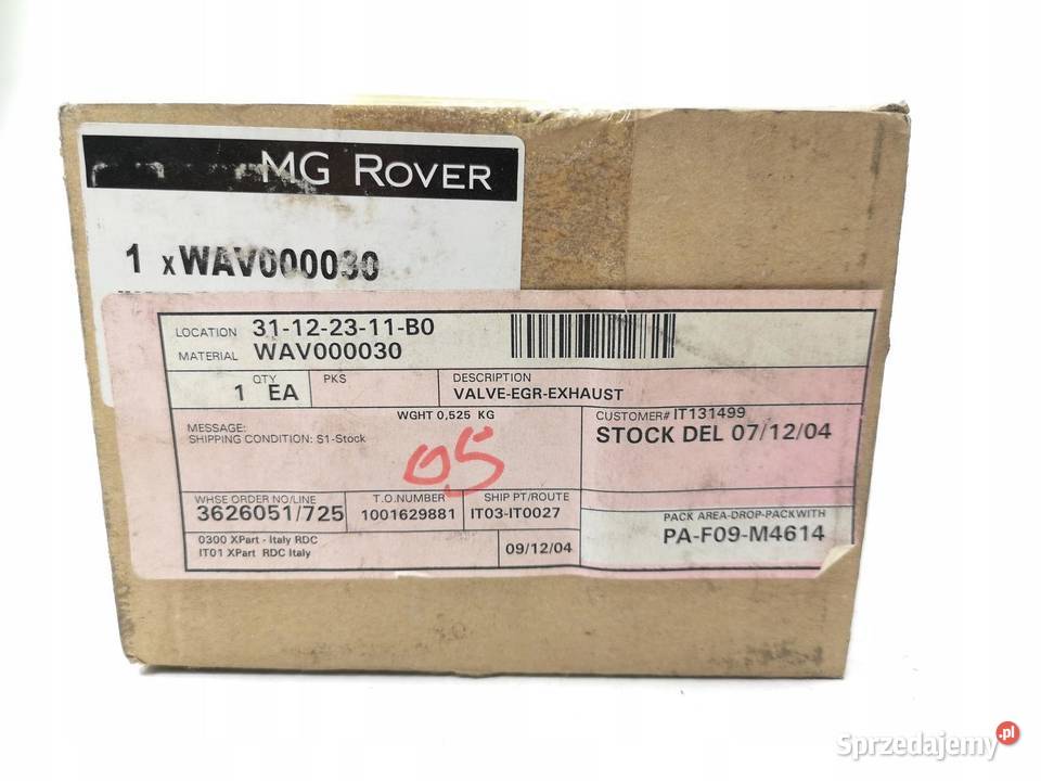 ZAWÓR EGR LAND ROVER 20 Td4 FREELANDER RANGE ORI
