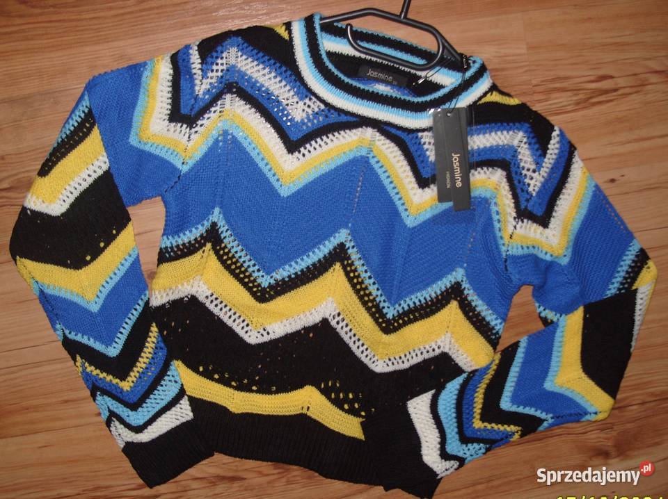 JASMINA Chabrowo żółty sweterek w zygzaki SM Rawicz