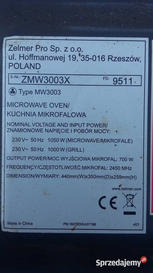 Kuchenka mikrofala Zelmer uzywana Warszawa sprzedam