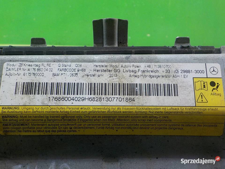 MERCEDES A W176 13r HB 5D AIRBAG poduszka osobowe Suków sprzedam