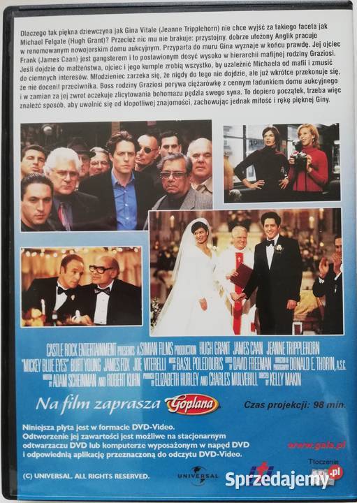 Mickey Niebieskie Oko DVD Hugh Grant James Caan napisy łódzkie Łódź