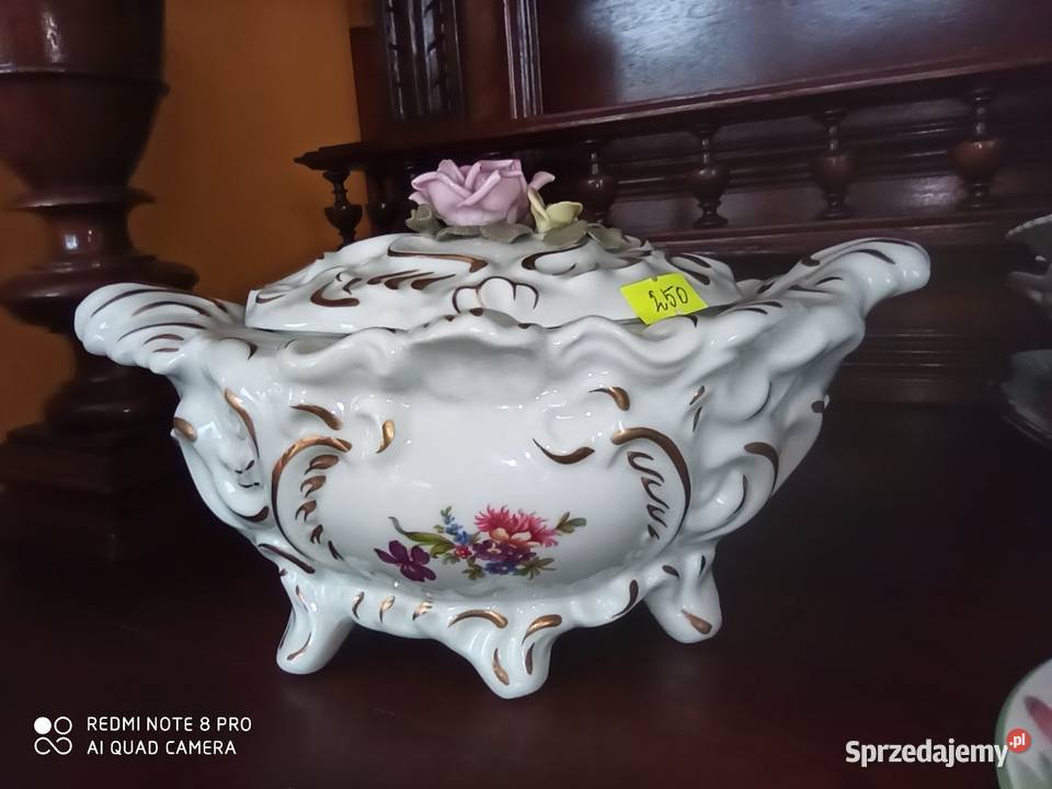 Puzdro Dresden z różyczką na pokrywce Gdańsk sprzedam
