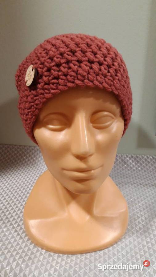 Czapka smerfetka beanie zgaszona czerwień Dla kobiet sprzedam