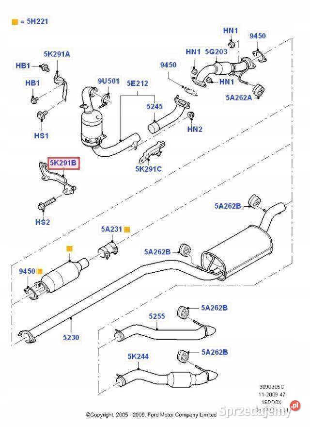 UCHWYT MOCOWANIE TŁUMIKA FORD FOCUS 0408 FOCUS