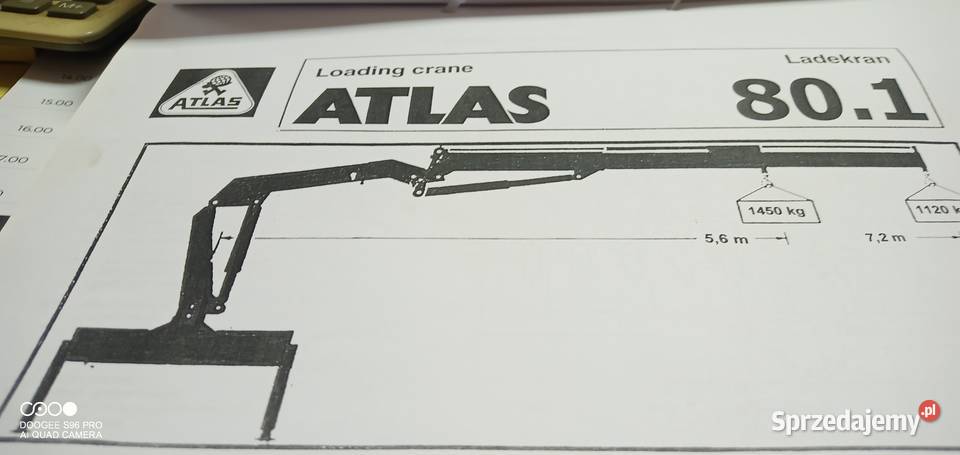 hds dźwig żuraw atlas 801