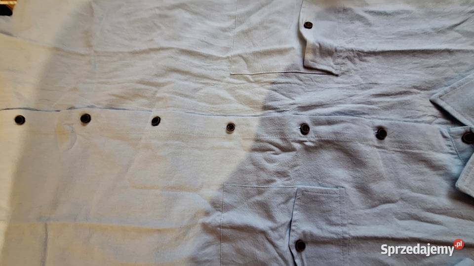 Męska lniana koszula blue casual henley krótki Rozmiar XL Legionowo