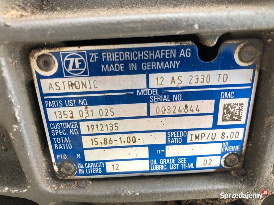 SKRZYNIA BIEGÓW DAF N 12AS2330TD