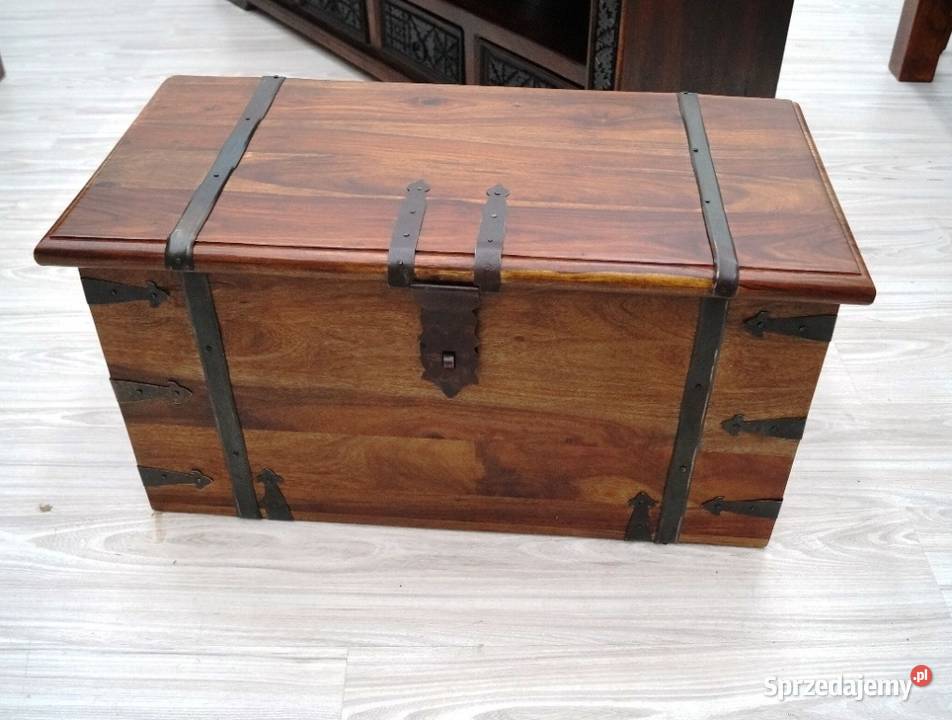 drewniany indyjski kufer posagowy ławka skrzynia palisander