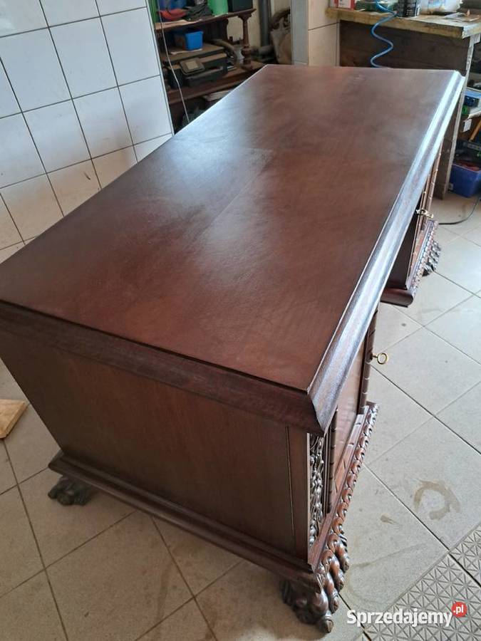 Piękne biurko gabinetowe na lwich łapach Myślibórz