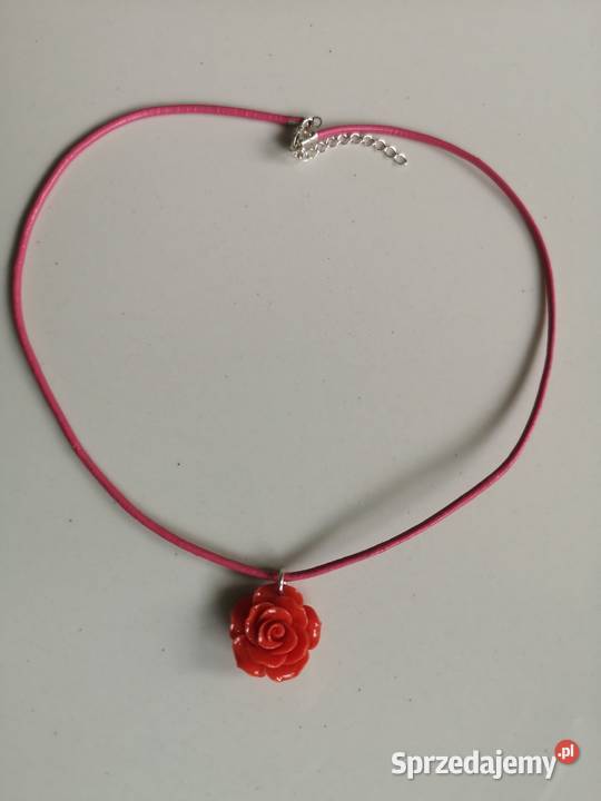Naszyjnik róża koral choker srebro kujawsko-pomorskie Toruń