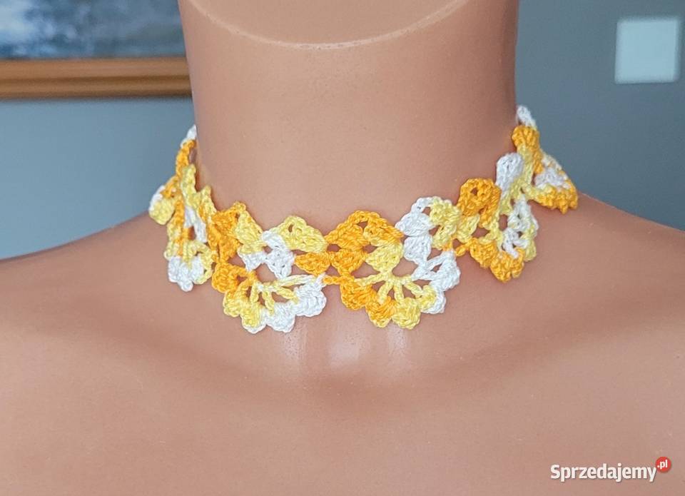 Zestaw choker i kolczyki szydełkowe