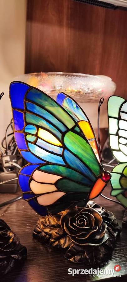 Lampki nocne witrażowe motyle