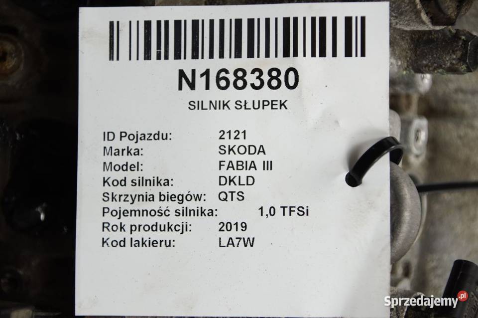 SILNIK SŁUPEK SKODA FABIA III DKL 10 osobowe Pozostałe kujawsko-pomorskie Lipno