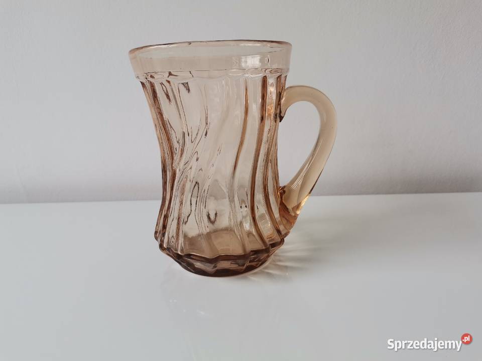 Stary kolorowy szklany kufel śląskie Katowice