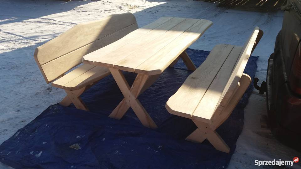Komplet mebli ogrodowych Stół dwie ławki Meble ogrodowe