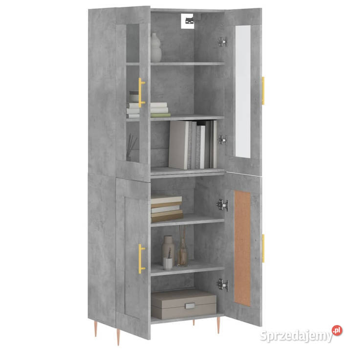 Witrynka szarość betonu 695x34x180 materiał