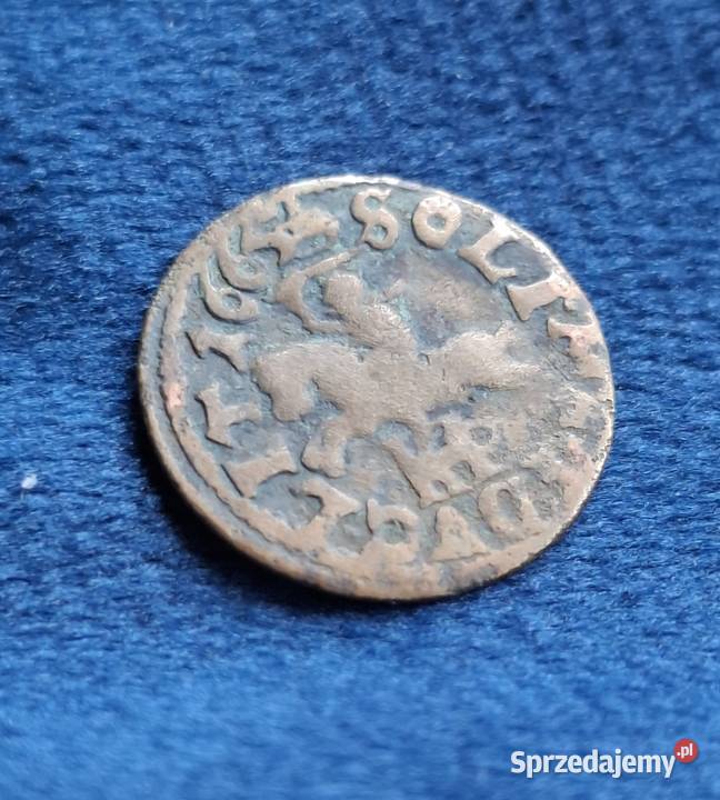 Szeląg litewski Jan II Kazimierz Waza Wilno 1665 Wejherowo