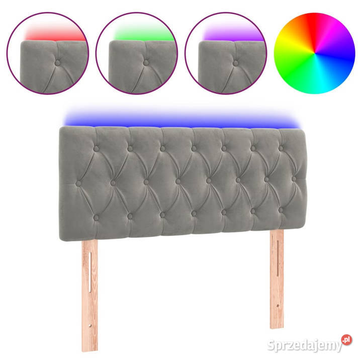 Zagłówek do łóżka z LED jasnoszary 90x7x7888 Warszawa sprzedam