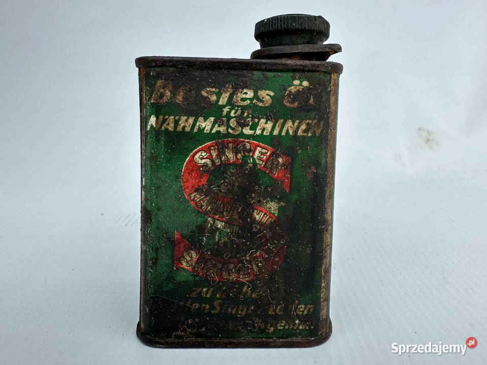 STARY PRZEDWOJENNY POJEMNIK NA OLEJ SINGER Bielawa