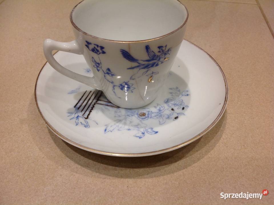 Mała Filiżanka z Podstawkiem Stara Porcelana Porcelana i szkło Nowa Sól