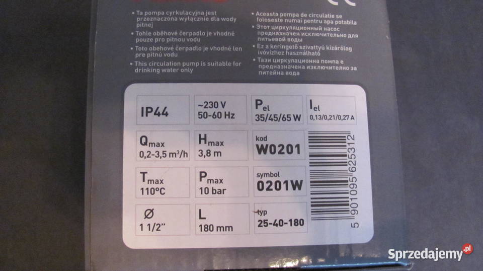 Pompa CO Ferro 2540 Części i akcesoria Piotrków Trybunalski