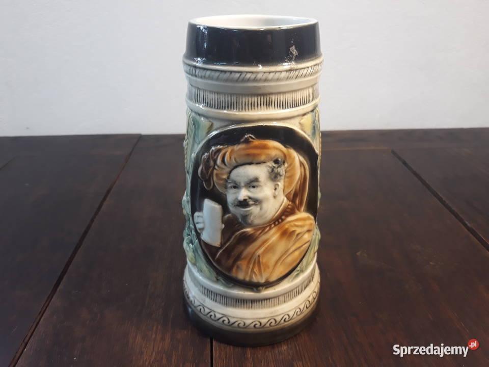 Kufel ceramiczny porcelana z uchem Sitzendorf