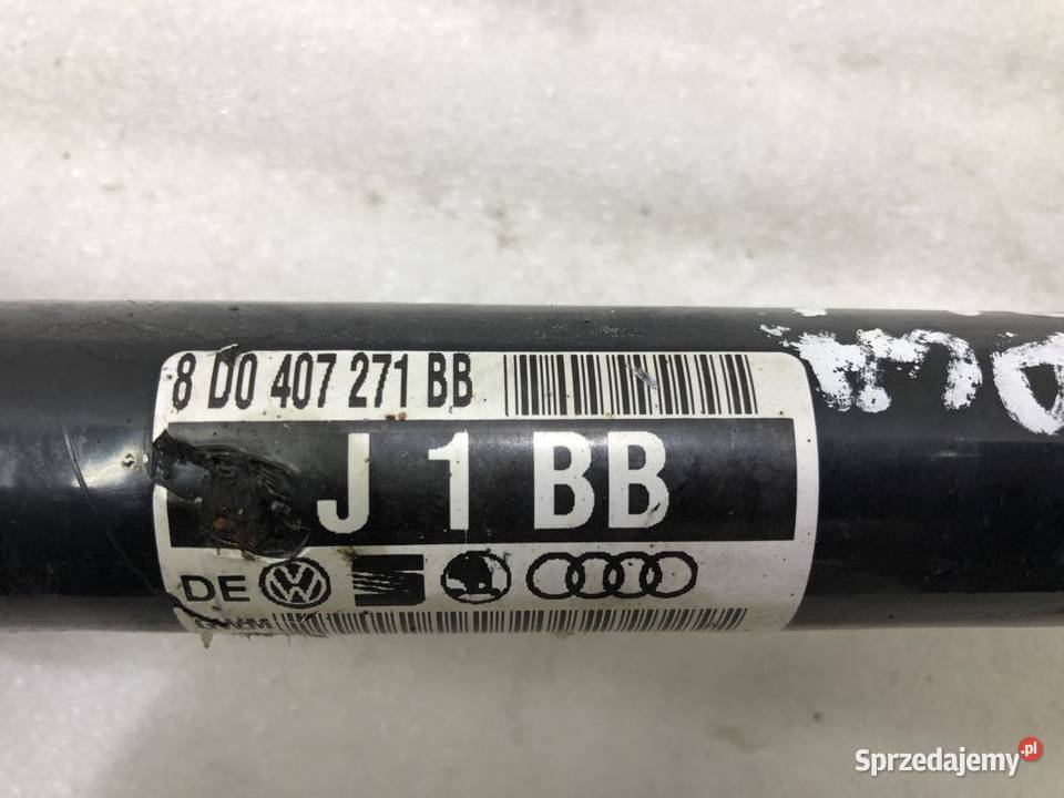 PÓŁOŚ LEWY PRZÓD 8D0407271BB SKODA SUPERB I Półosie