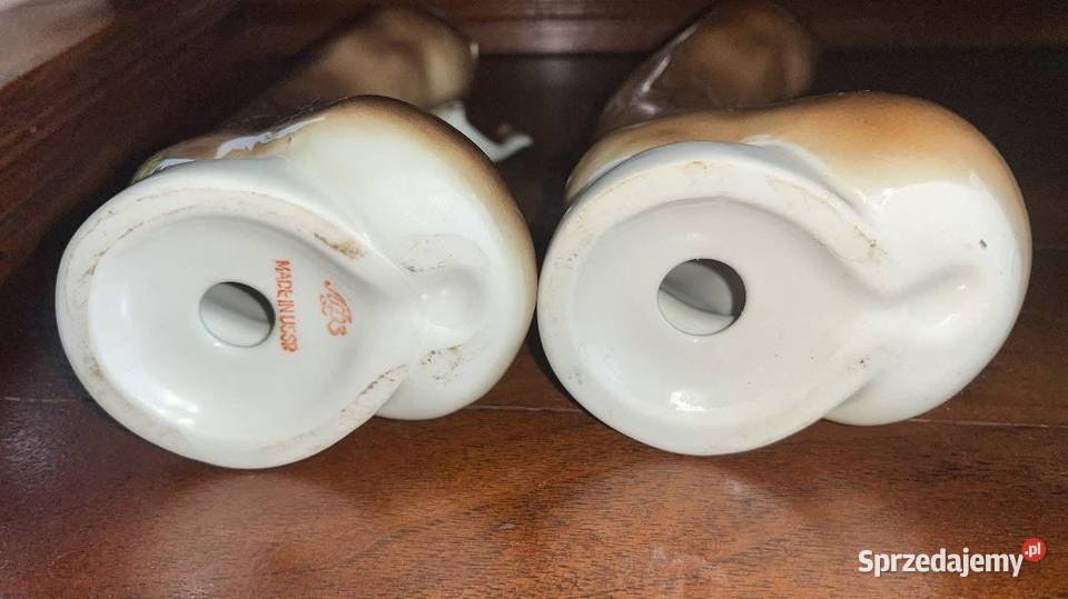 Wydra z rybą figurka Łomonosow Bez sygnatury Gdańsk