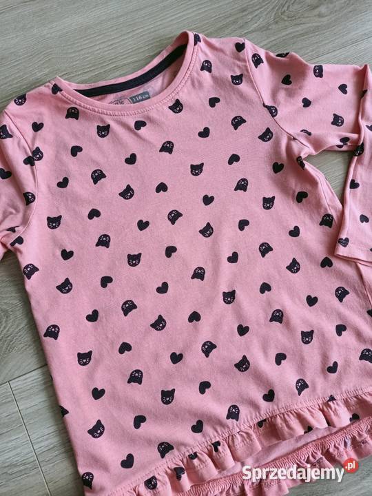 Bluzka koszulka dziewczęca na długi rękaw różowa Płock
