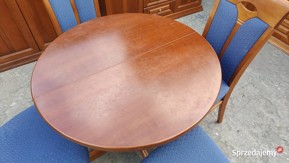 Komplet KLOSE stół okrągły rozkładany 4 krzesła mazowieckie Warszawa