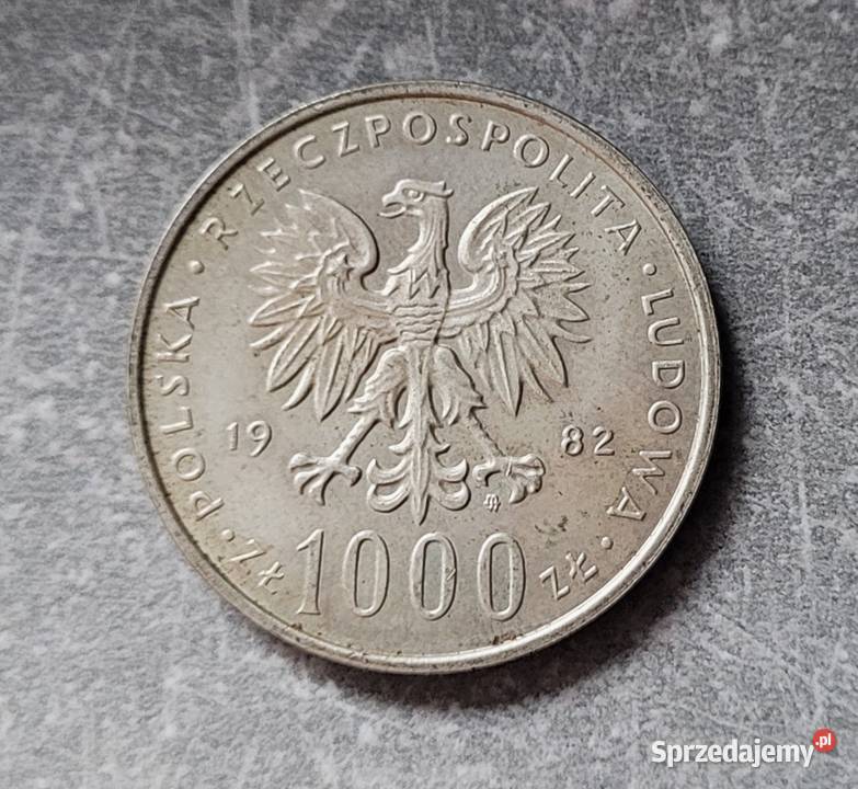 203 POLSKA srebro 1000 Złotych 1982 r Papież Wola Kruszyńska