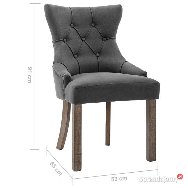 Krzesła stołowe 6 szare obite tkaniną WM3058306 Krzesła Warszawa