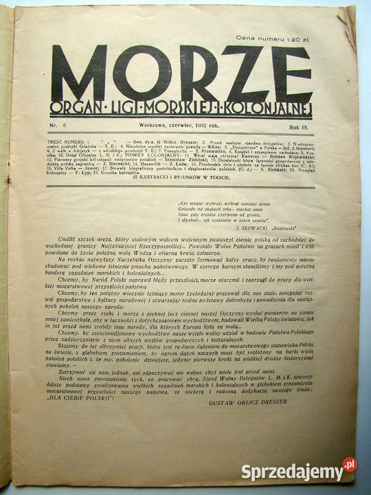 MORZE 6 1932 Organ Ligi Morskiej i Kolonialnej Limanowa