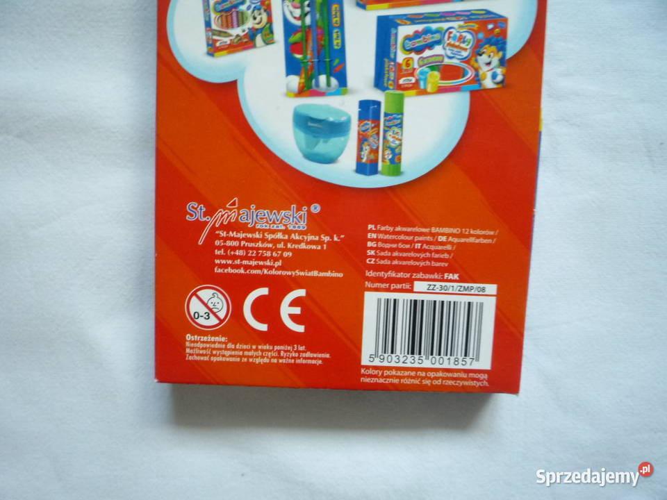 Farby akwarelowe 12 kolorów z pędzelkiem Bambino zachodniopomorskie Szczecin