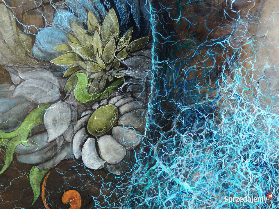 Akt fantasy obraz malowany na betonowym wielkopolskie Bojanowo