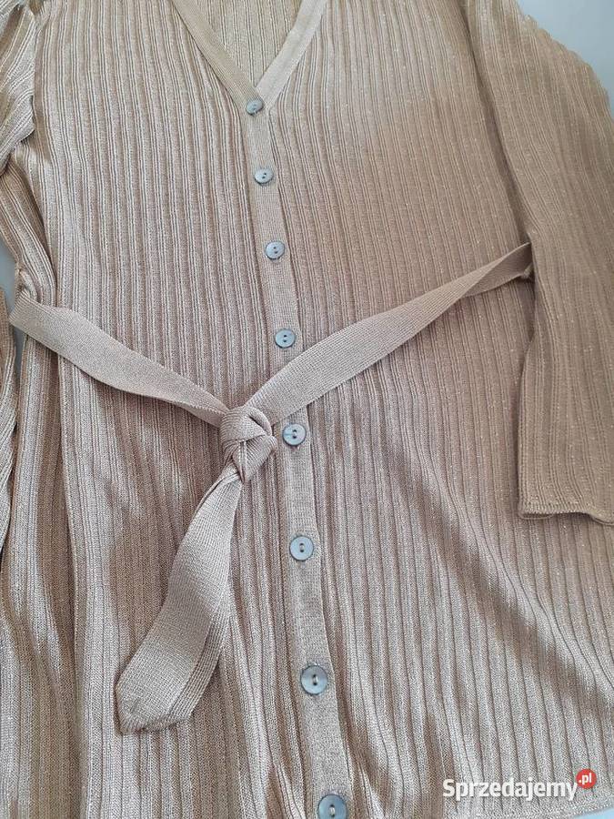 sweter złoty rozpinany długi L Gdańsk