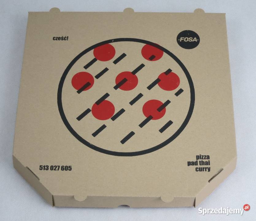 Kartony pudełka na pizzę 100 sztuk z nadrukiem Lublin