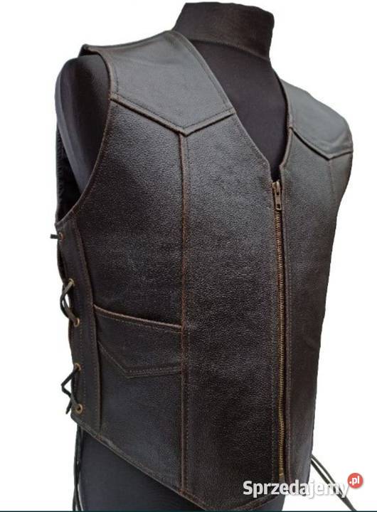 Kamizelka skórzana wytłoczony orzeł Route66 napy Kaski i odzież Witnica