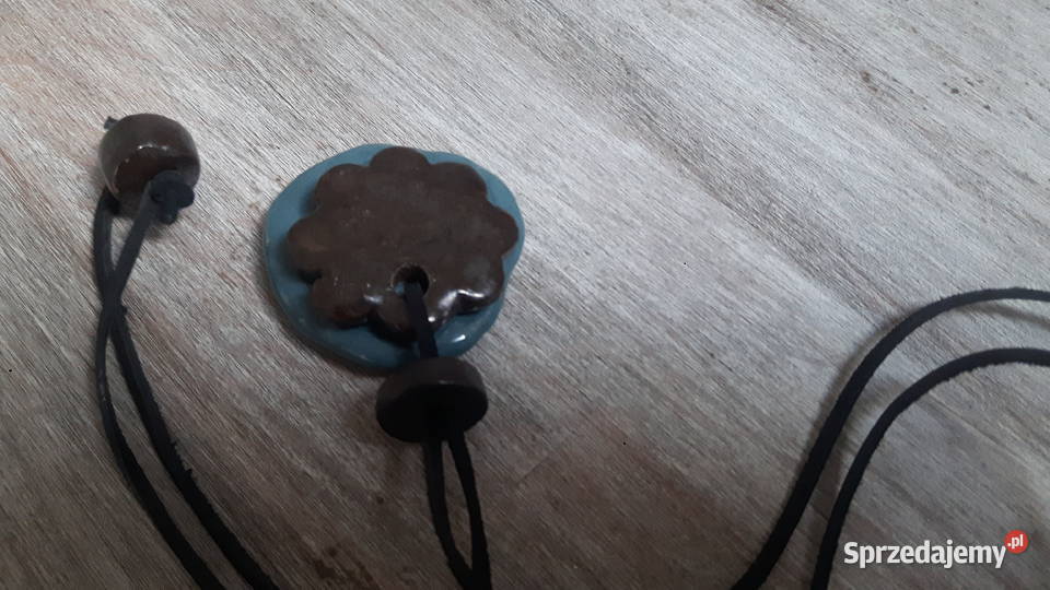 Naszyjnik ceramiczny ręcznie wykonany mazowieckie
