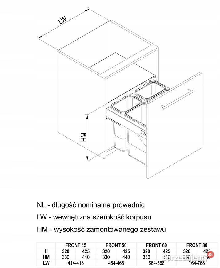 sortownik szuflada segrego pojemnik 80 h 425 l Radomsko